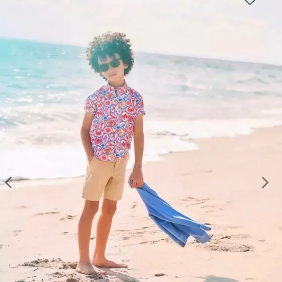 NWT- Janie and Jack Multicolor Patterned Button Down Shirt - Picture 5 of 5